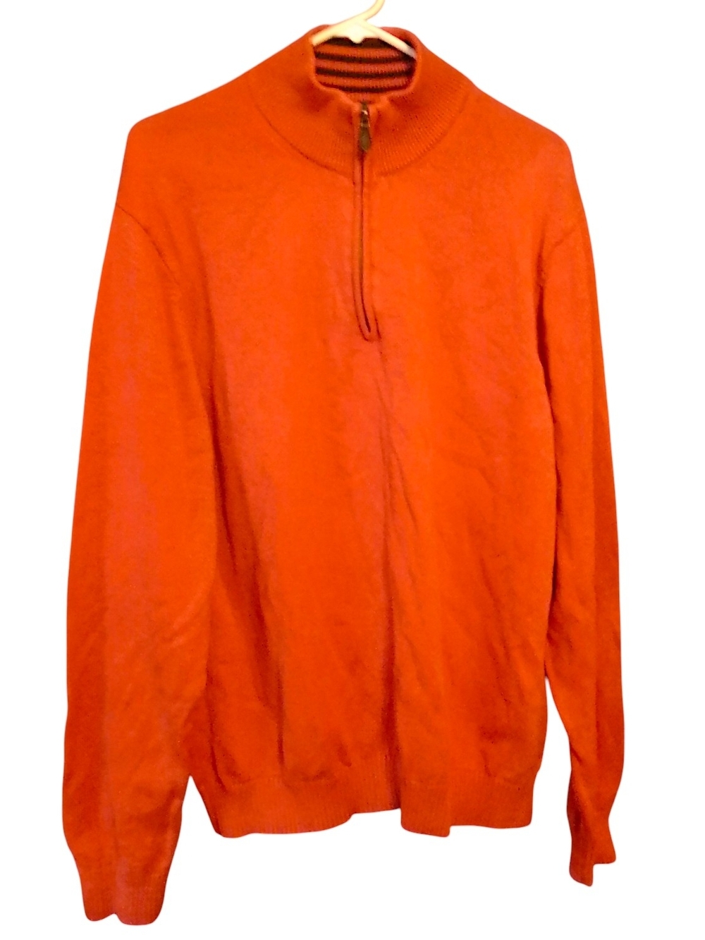 Nwot Brooks Brothers Red Cotton Half-Zip Crewneck Sweater
